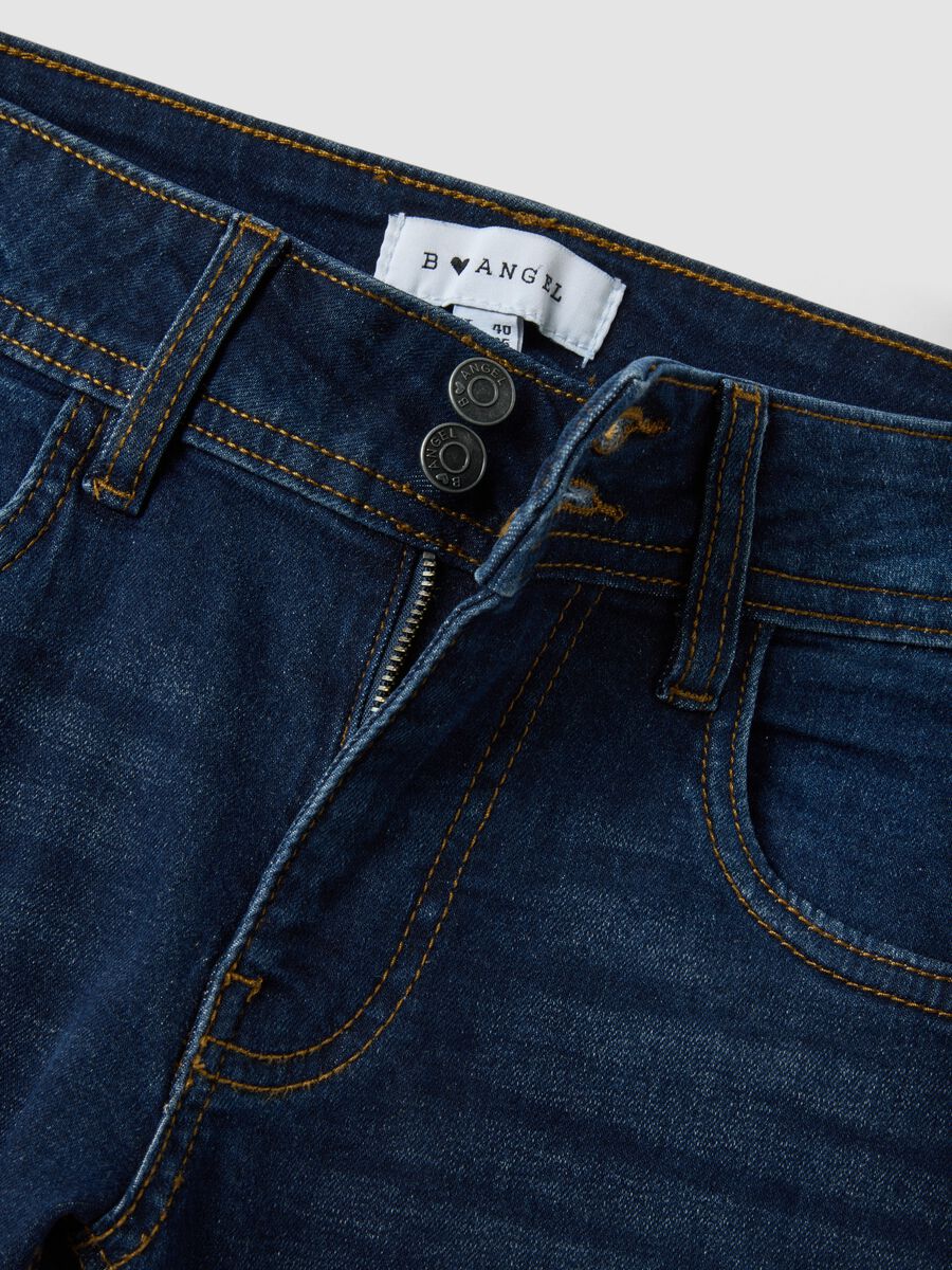 Jeans blu in cotone elasticizzato flare fit_6