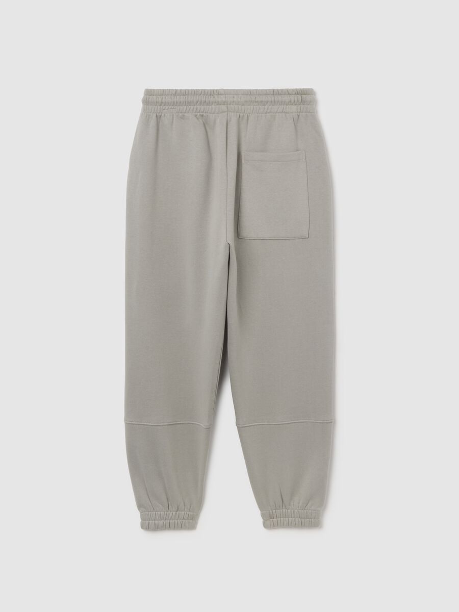 Pantaloni grigi jogger in cotone_1