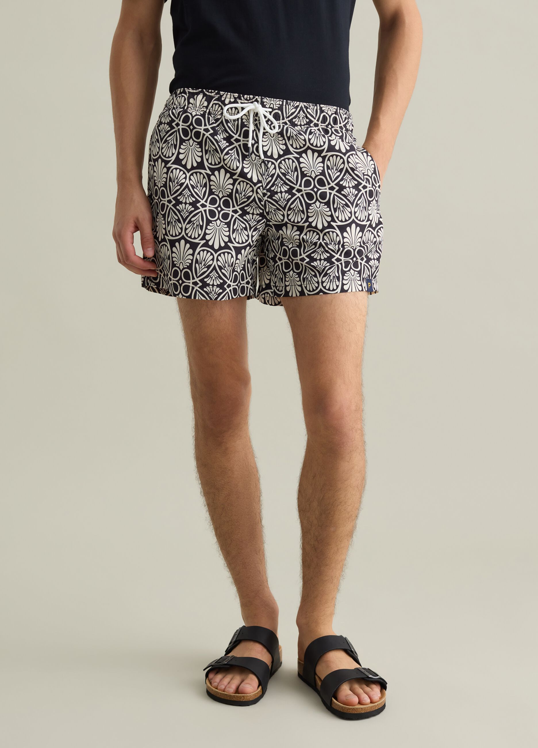 Boxer da uomo in tessuto multicolor con fantasia floreale regular fit