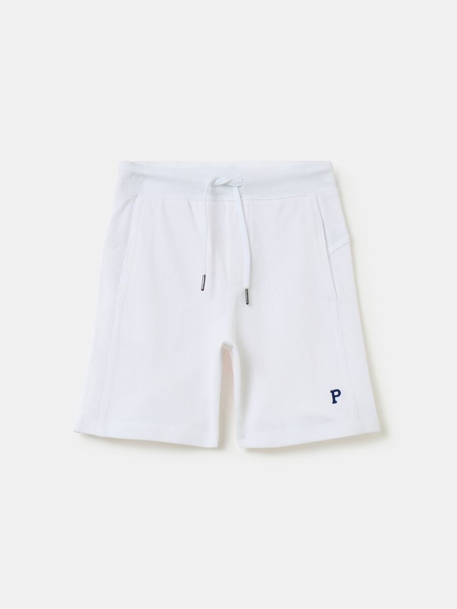 Piquet Bermuda shorts with logo embroidery_4