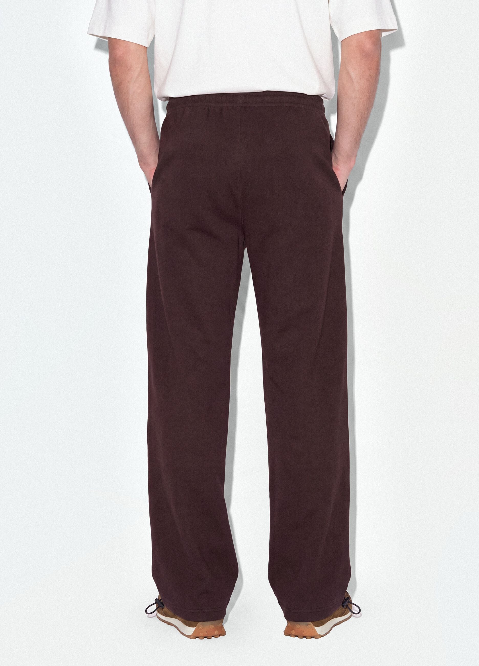 Brown pure cotton joggers with elasticated waist, oversized fit