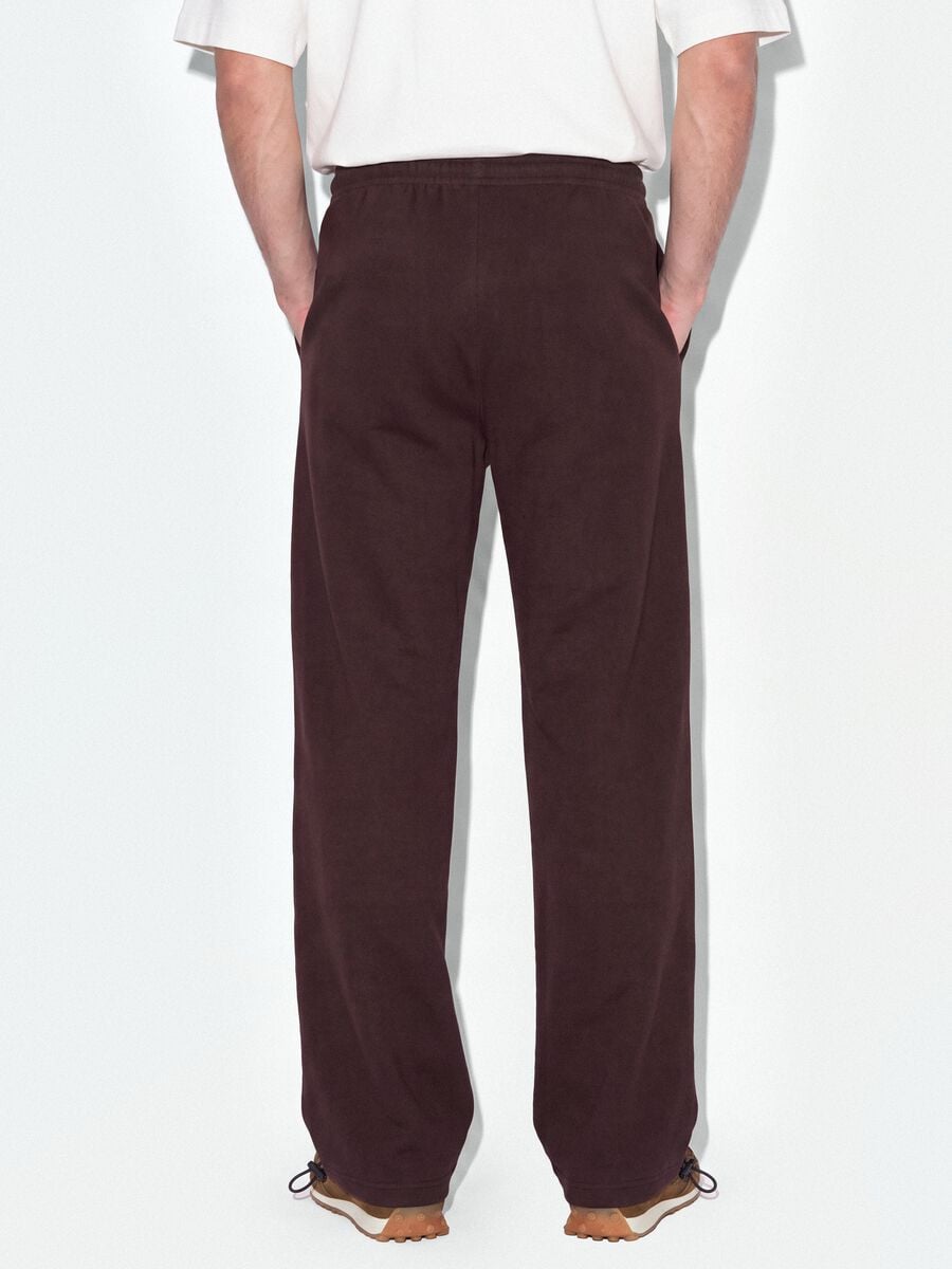 Jogger marroni in puro cotone con vita elastica over fit_2