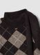 Brown stretch wool gilet with stand collar_5