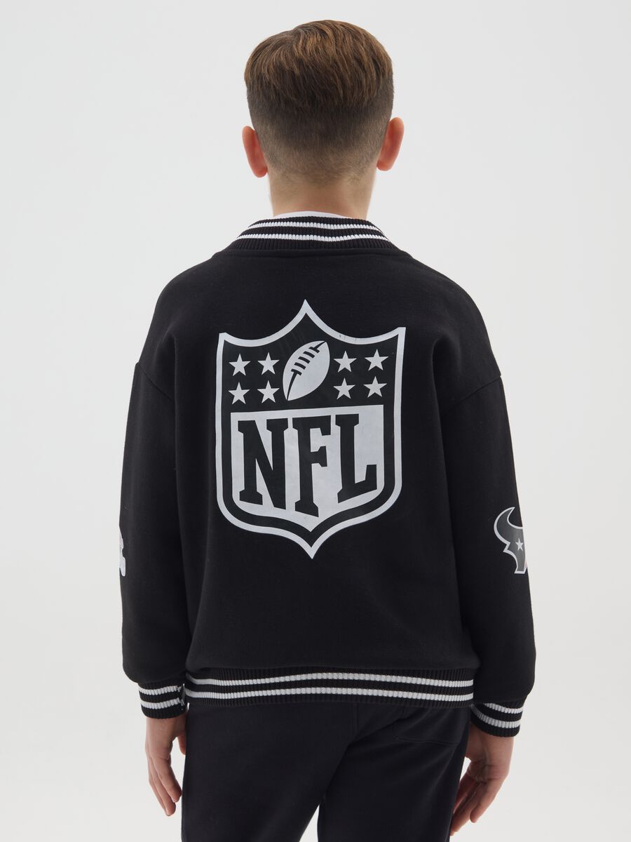 Kids' black regular fit cotton blend sweatshirt with NFL logos_1