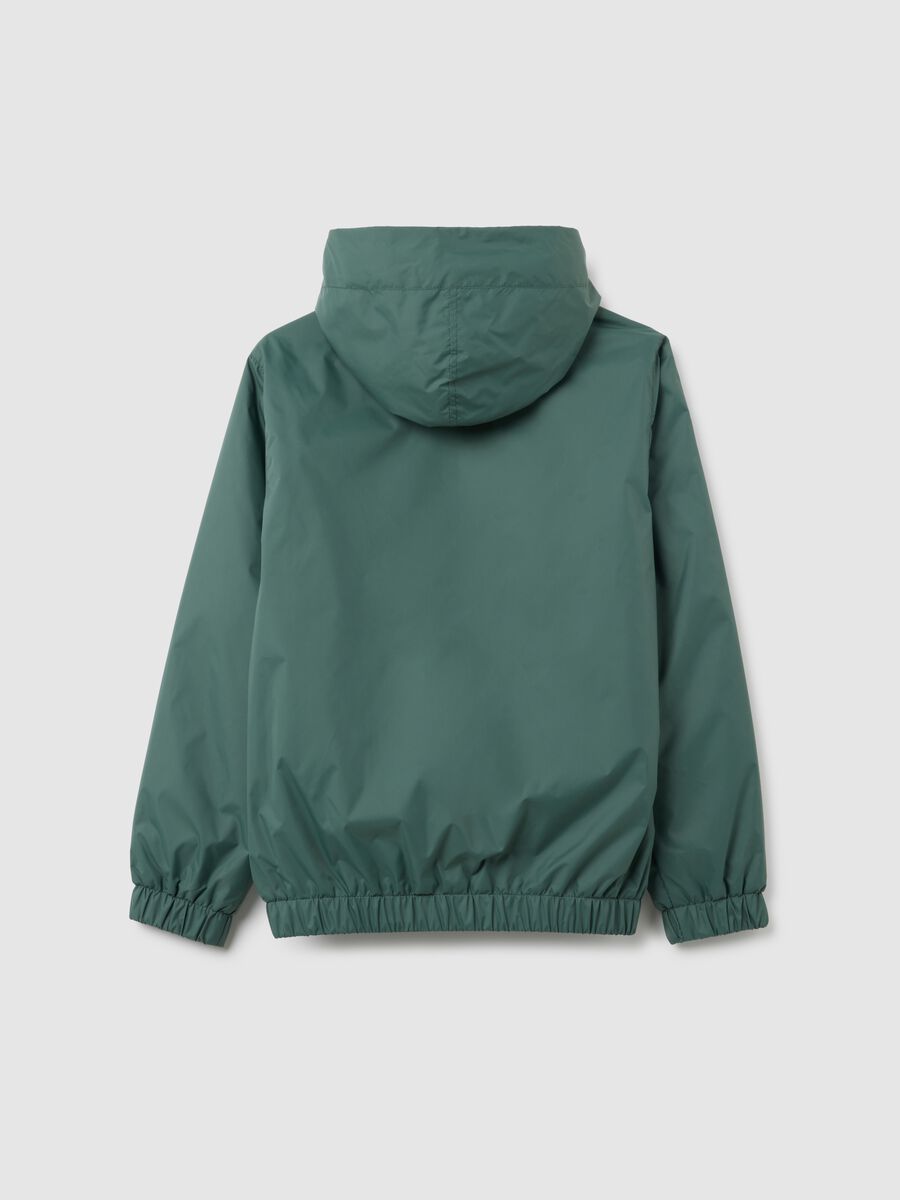 Boy's jacket in green water-repellent_4