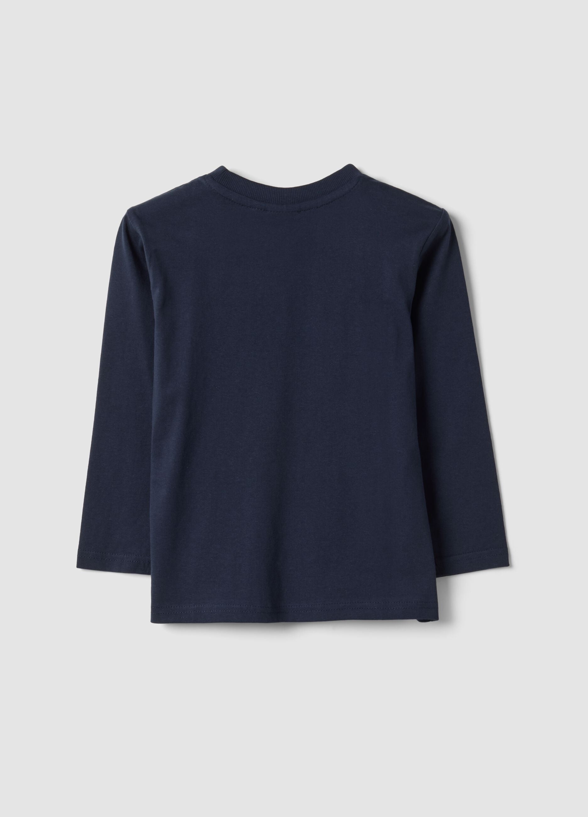 Blue pure cotton crew-neck Sonic T-shirt for boys