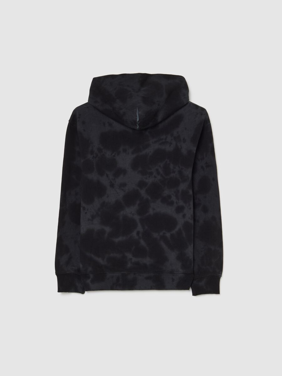 Black TieDye pure cotton hoodie for boys, over fit_1