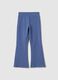 Girls' Blue Flare Fit Cotton Stretch Treggings_0