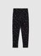 Black stretch cotton skinny leggings for girls_1