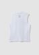 White pure cotton oversized-fit vest for boys_1