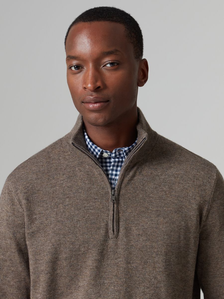 Pullover half-zip in viscosa lana e cashmere_1