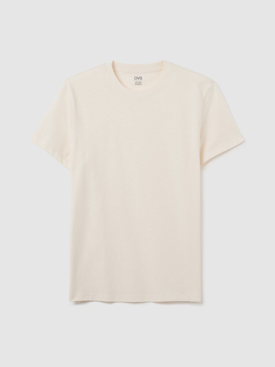 Men's white cotton fitted T-shirt_4