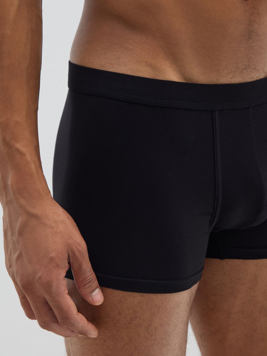 Bipack di boxer in cotone elasticizzato nero_3
