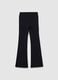 Black Elasticated Flare Trousers_1