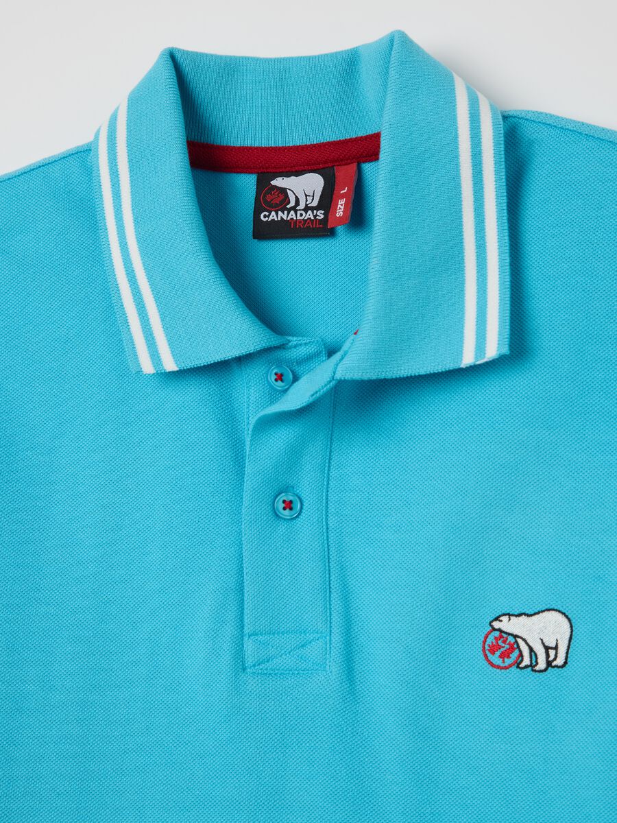Light blue polo shirt in cotton_5