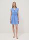 Light blue pure cotton regular-fit dress with V-neck and tie fastening_0