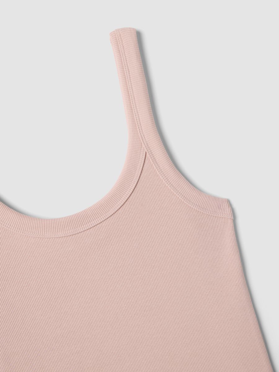 Pink fitted stretch cotton vest top_5