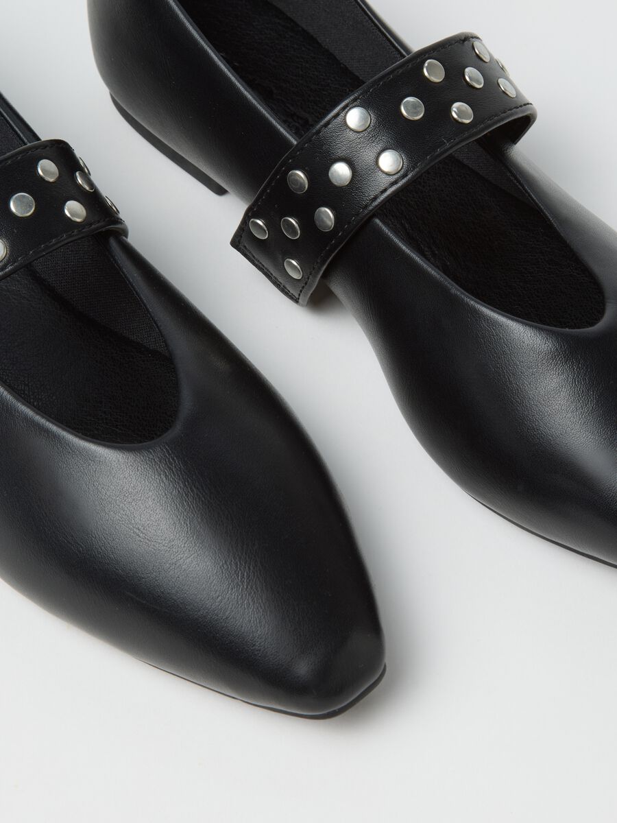 Black ballerinas with studded strap_2