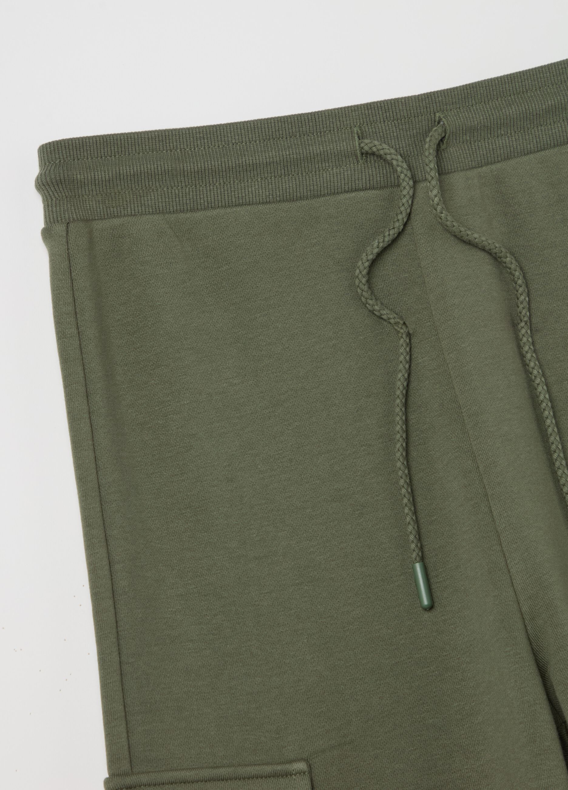 Cargo joggers in fleece with drawstring