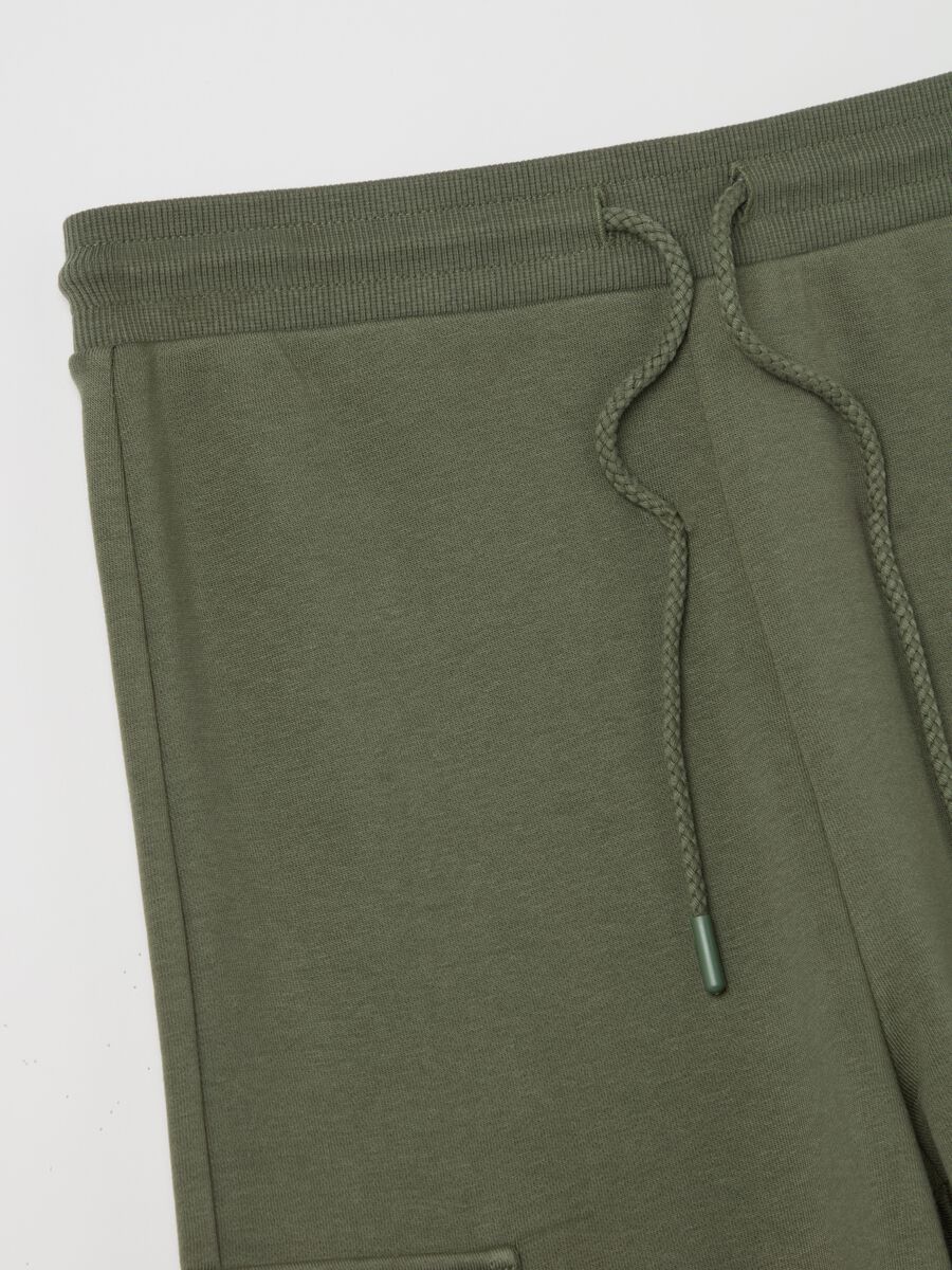 Cargo joggers in fleece with drawstring_5