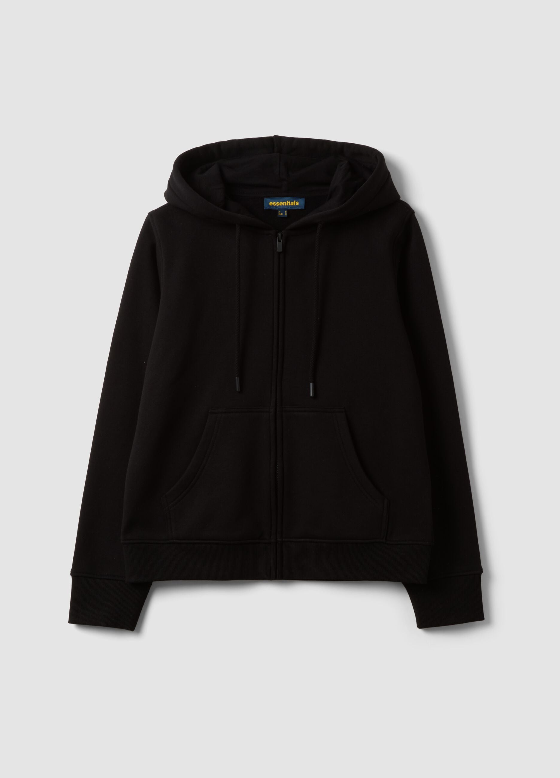 Black cotton-blend regular-fit hoodie