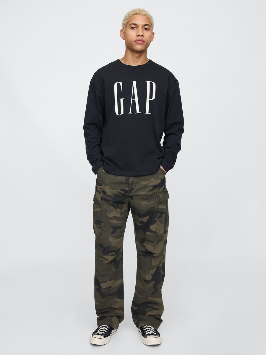 GAP Black Long Sleeve Cotton T-shirt_1