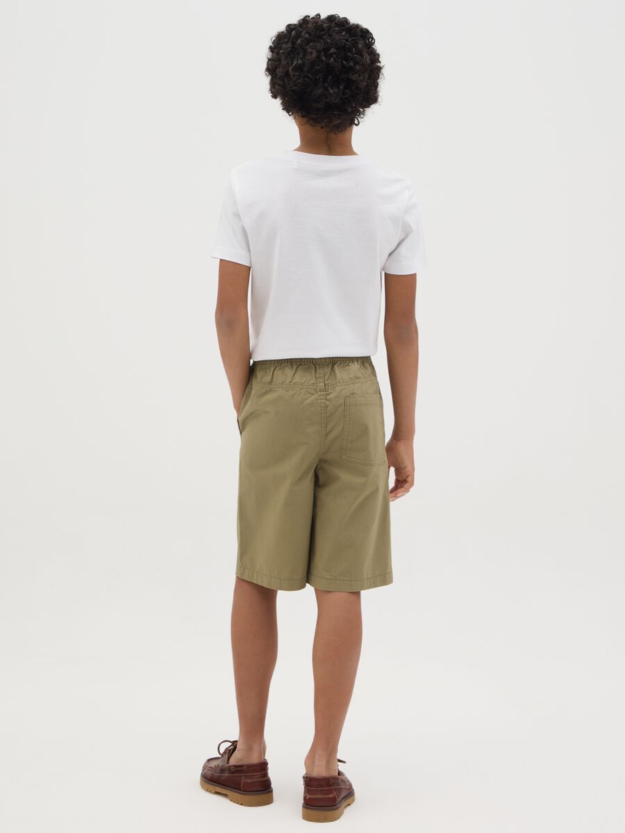 Shorts verdi in cotone con coulisse _3
