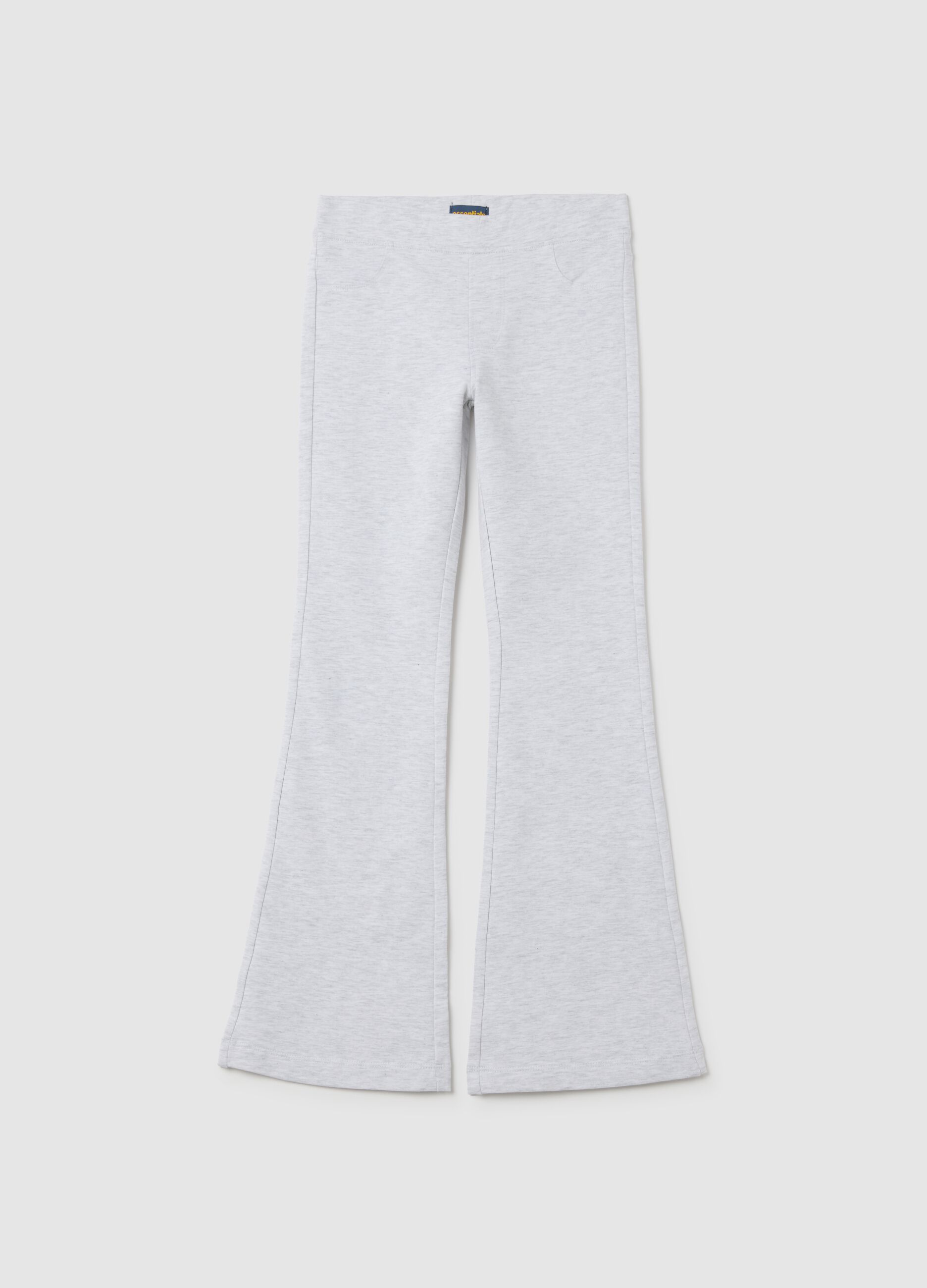 Girls' grey cotton slim fit leggings