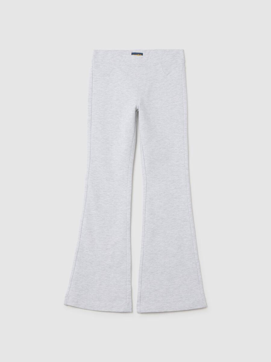 Girls' grey cotton slim fit leggings_0