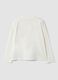 White stretch cotton girls&rsquo; T-shirt with floral motif_1