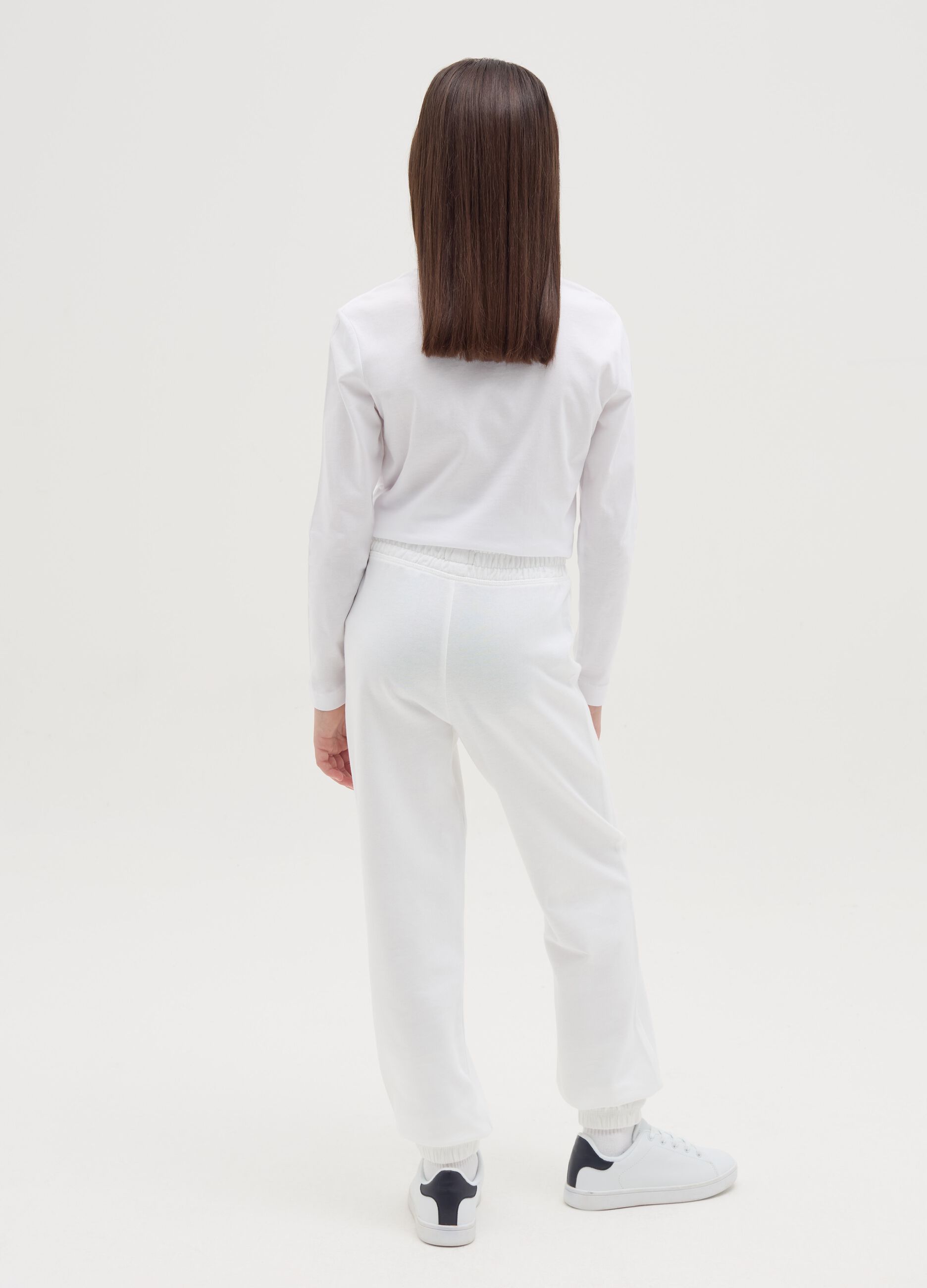 Joggers in cotone con profili elasticati