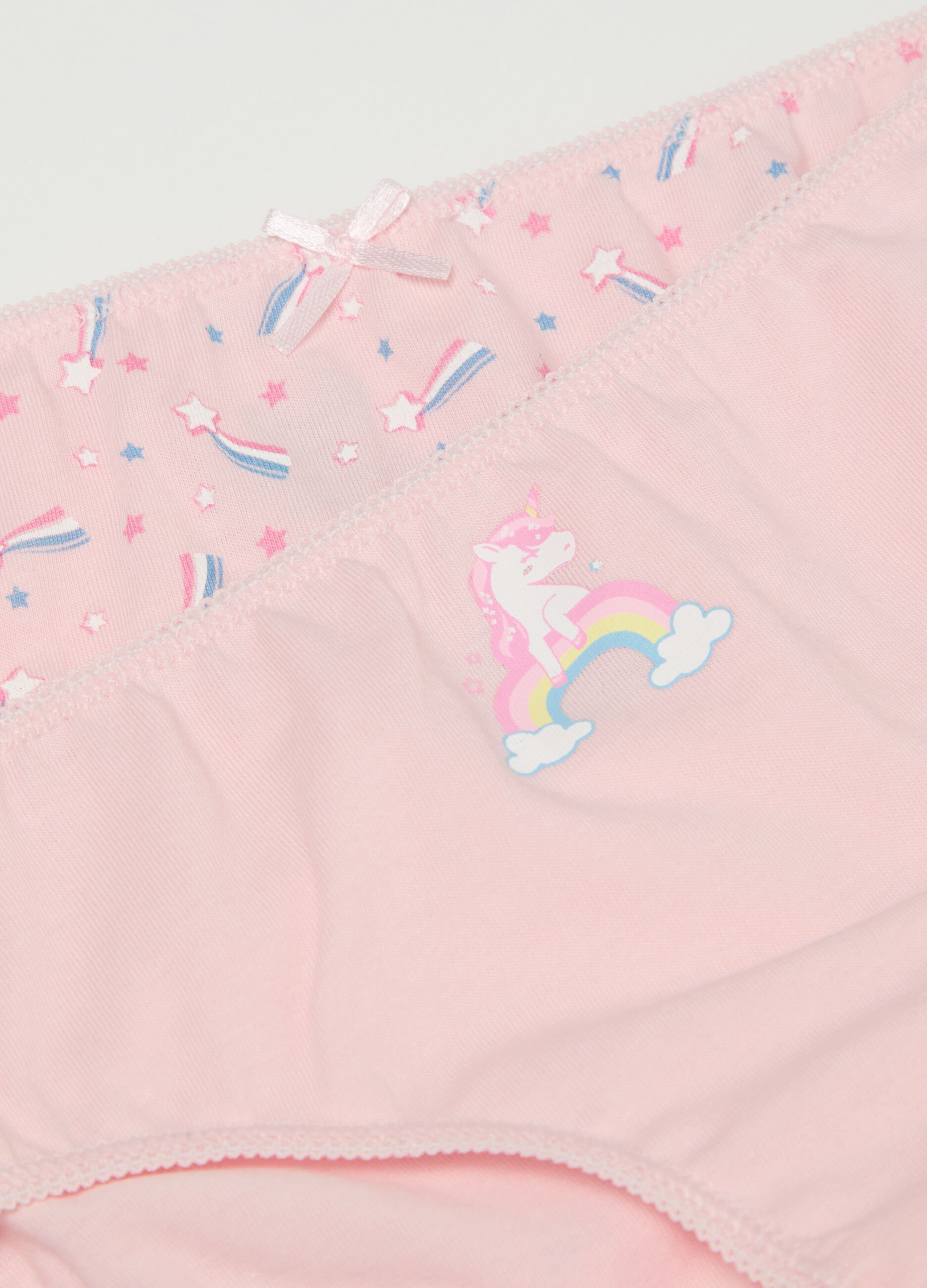 Five-pack cotton briefs with unicorns print
