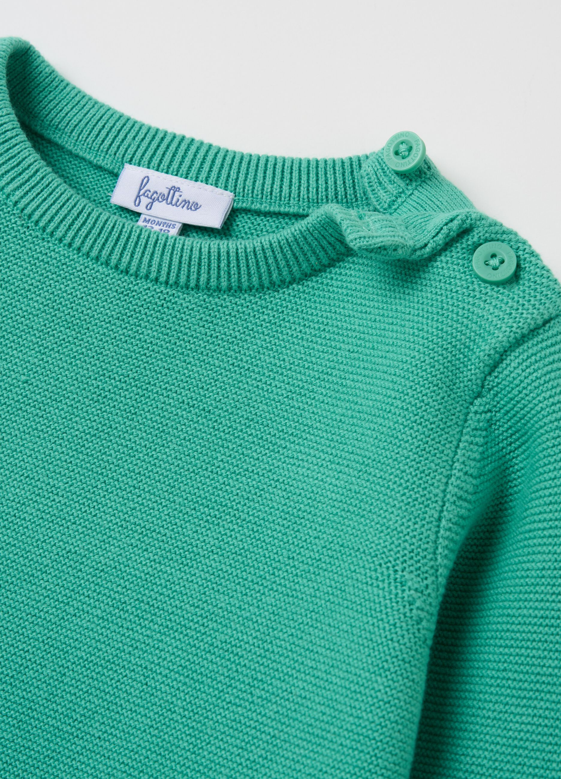 Pullover in cotone tinta unita