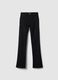 Black Cotton Blend Flare Fit Jeans_4