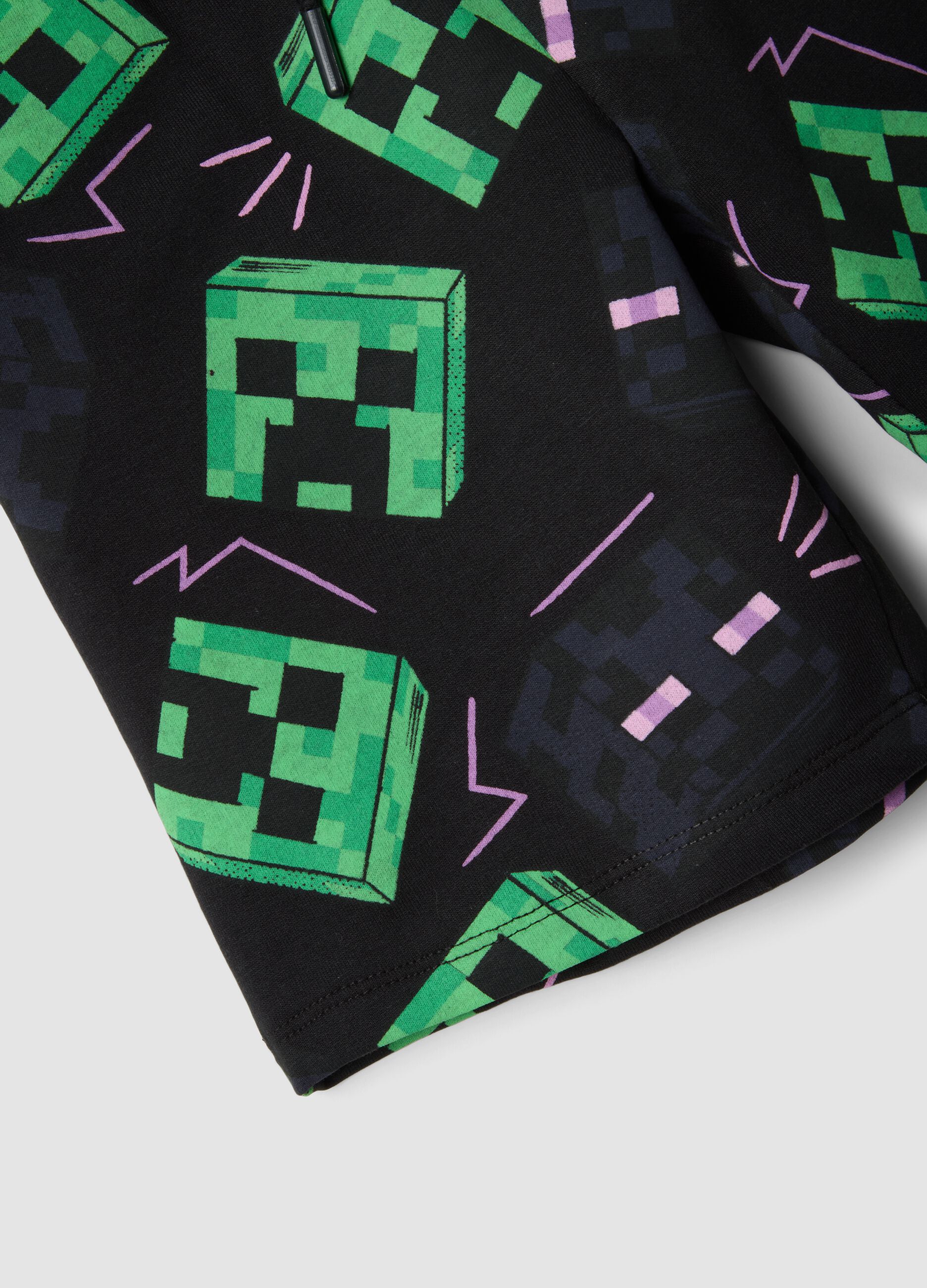 Multicolour cotton-blend boys&rsquo; shorts with Minecraft print