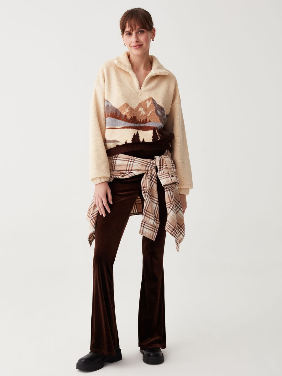 Felpa half-zip con stampa_0