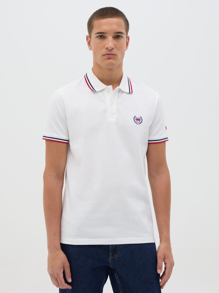 White short sleeve cotton polo Canada'S Trail_0