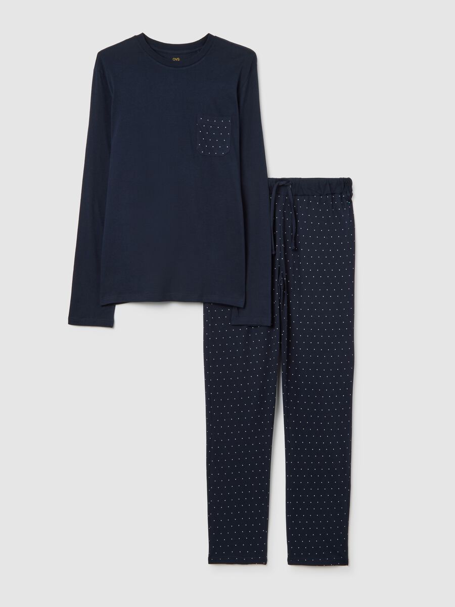 Pigiama in puro cotone blu regular fit_4