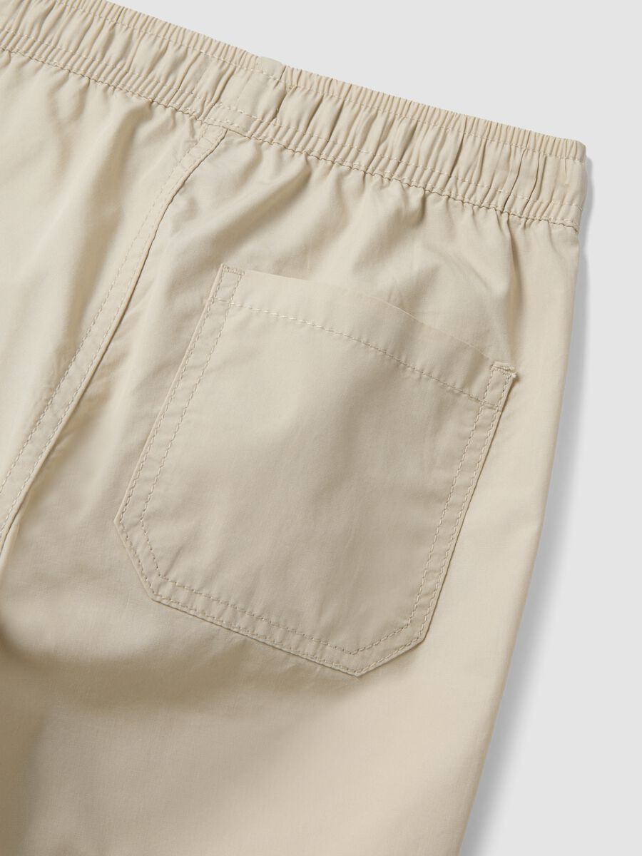 Children's pure cotton beige shorts regular fit_3