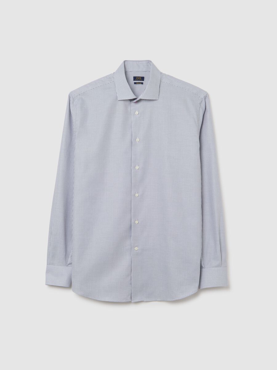 Camicia in puro cotone azzurra regular fit_4