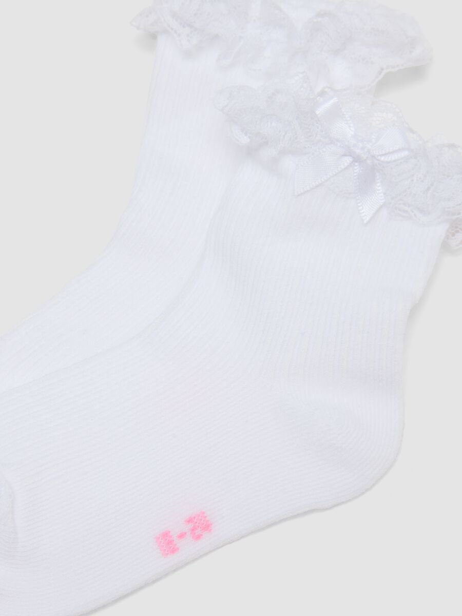 Bipack calze corte in misto cotone multicolor da neonata con balze_2