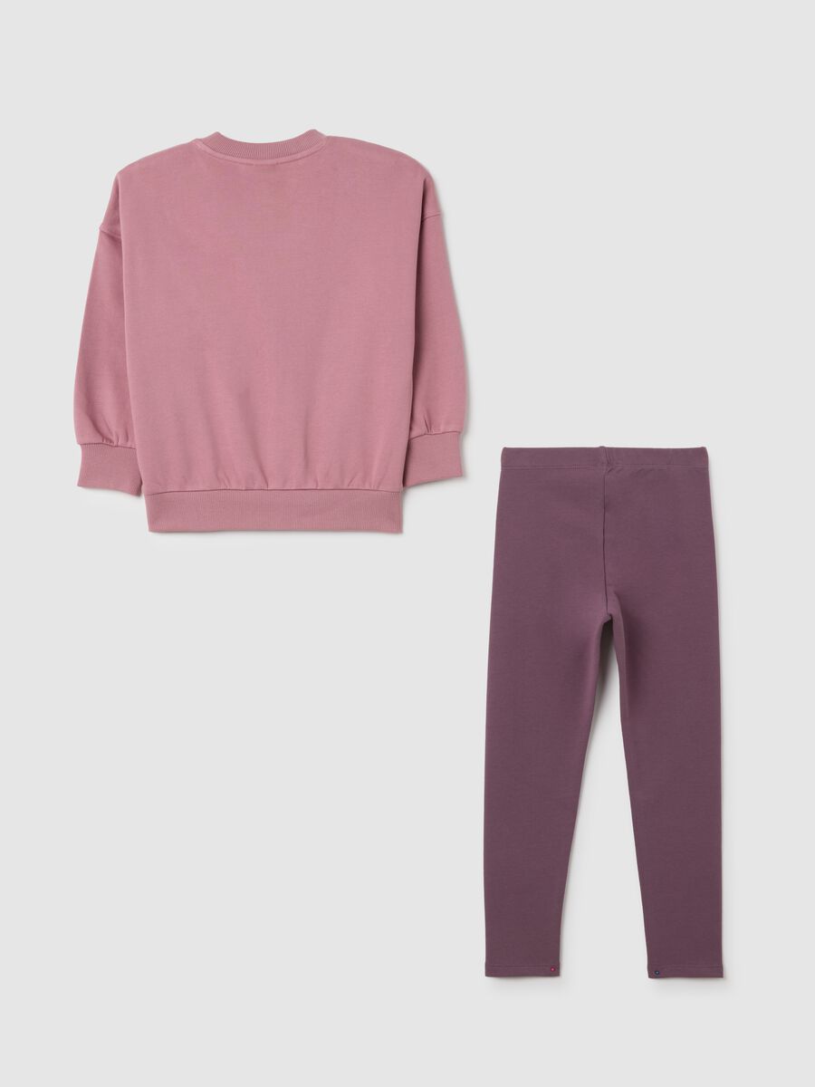 Girls' pink cotton blend oversized set_1