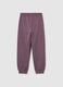 Girls' Regular Fit Pure Cotton Purple Joggers_1