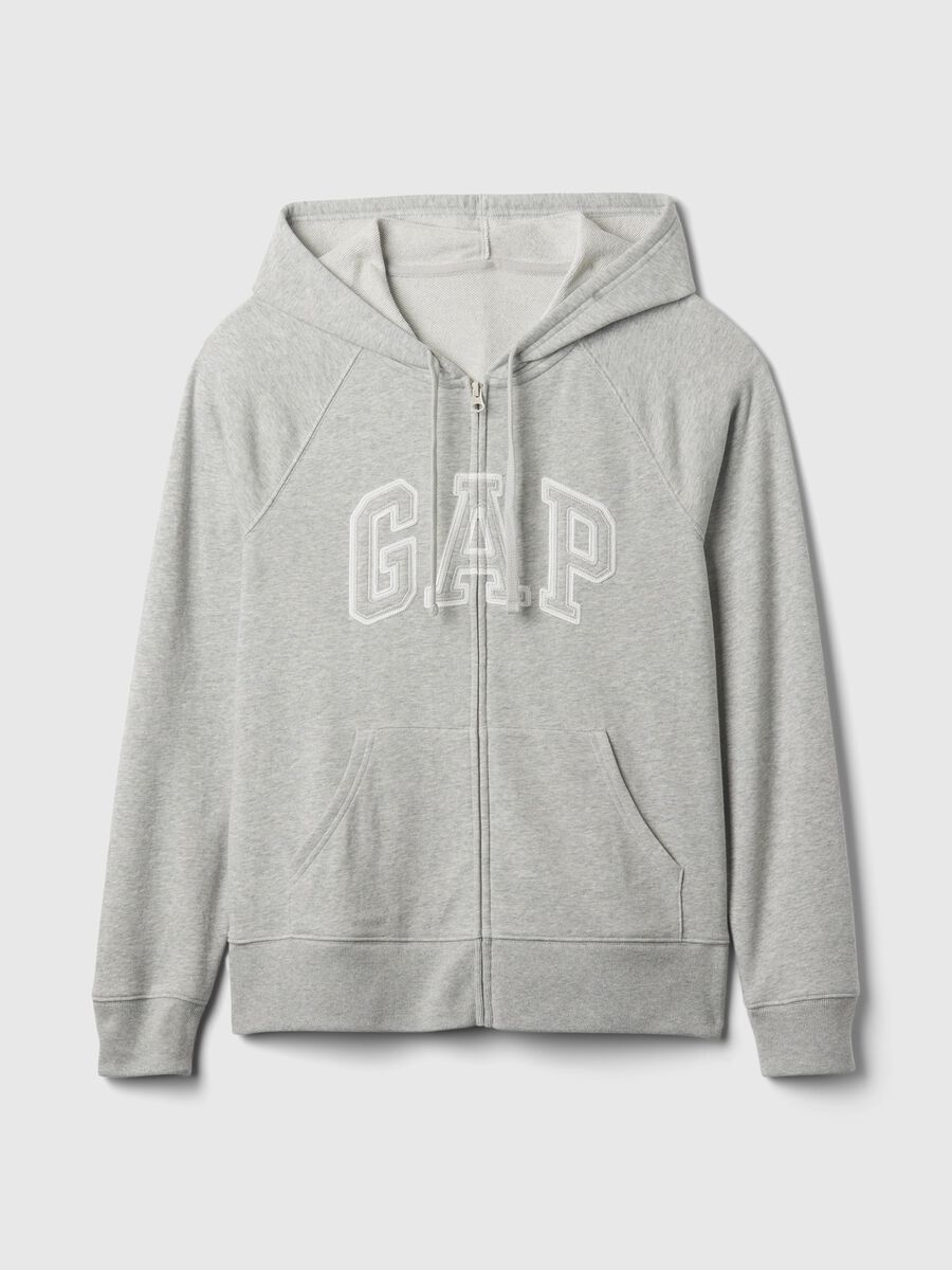 French terry full-zip hoodie with logo patch_2