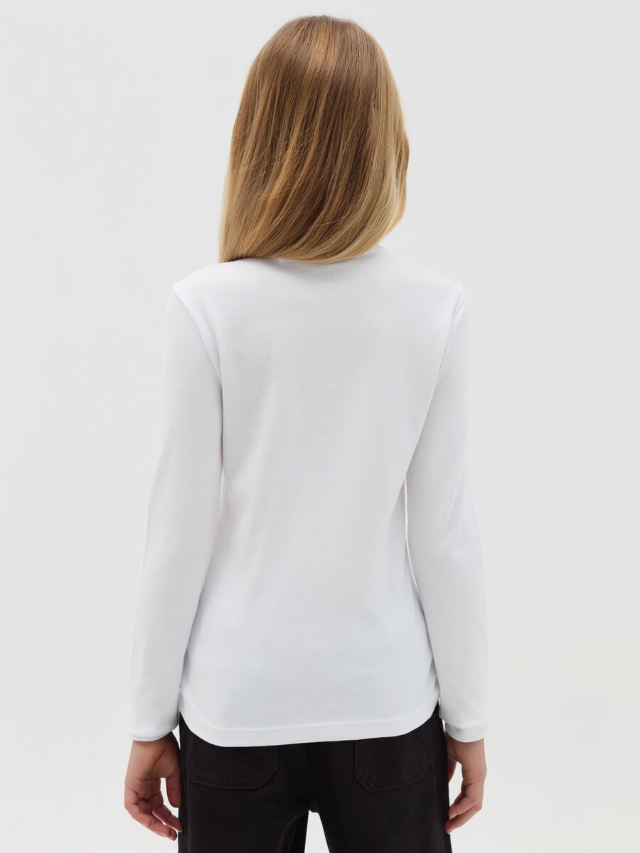 T-shirt with mock neck and gothic print_2