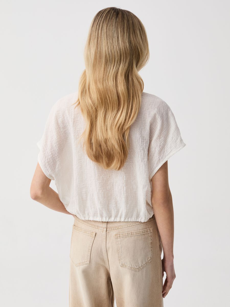 Cotton gauze shirt with drawstring_2