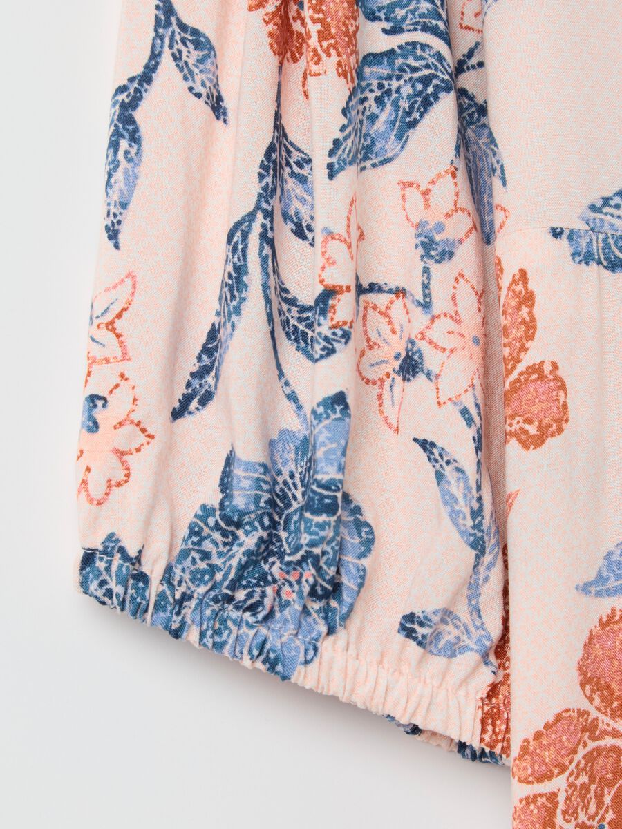Orange and light blue nightdress with floral print_5