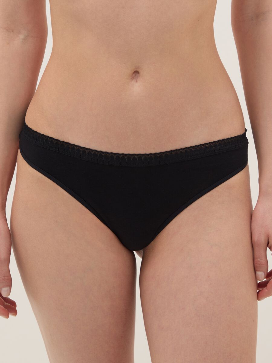 Multi-colour regular fit Brazilian brief twin pack in stretch cotton_1