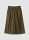 Green wide-leg jogger trousers in cotton and lyocell blend for girls_0