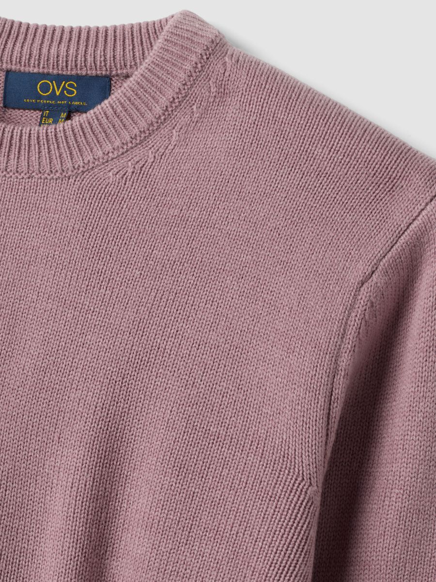 Maglia rosa girocollo in jersey knit regular fit_1